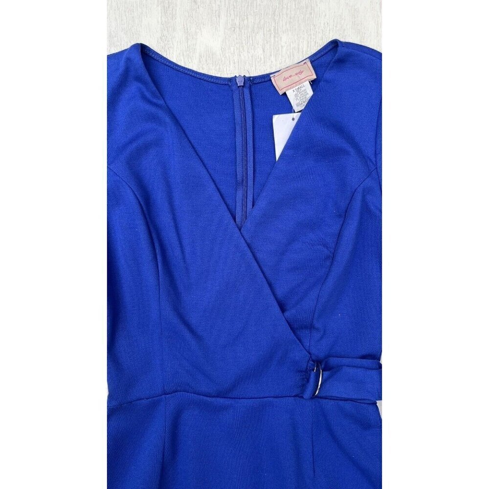 Love...Ady Ponte Short Sleeve Bodycon Dress Size XS COBALT BLUE - Picture 4 of 8